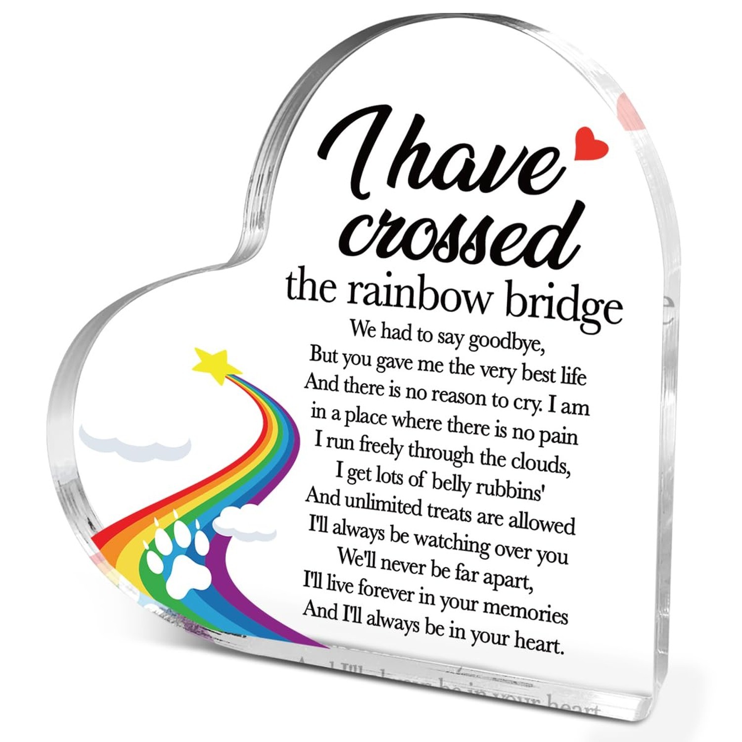 Rainbow Bridge Pet Loss Sympathy Gift Dogs Cats Memorial Acrylic Plaque,Loss …