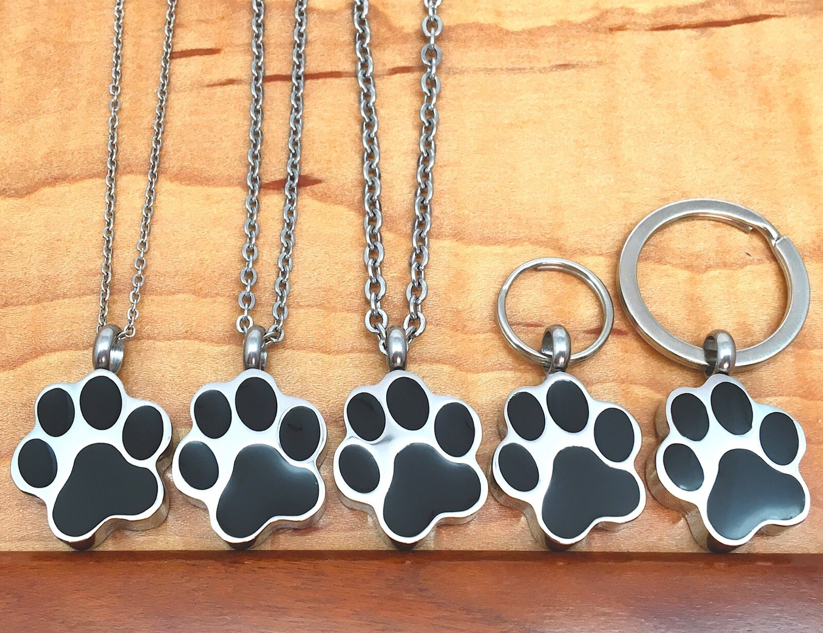 Pet Cremation Jewelry Necklace Pendant Urn Holds Ash Paw Print Dog Cat Memorial