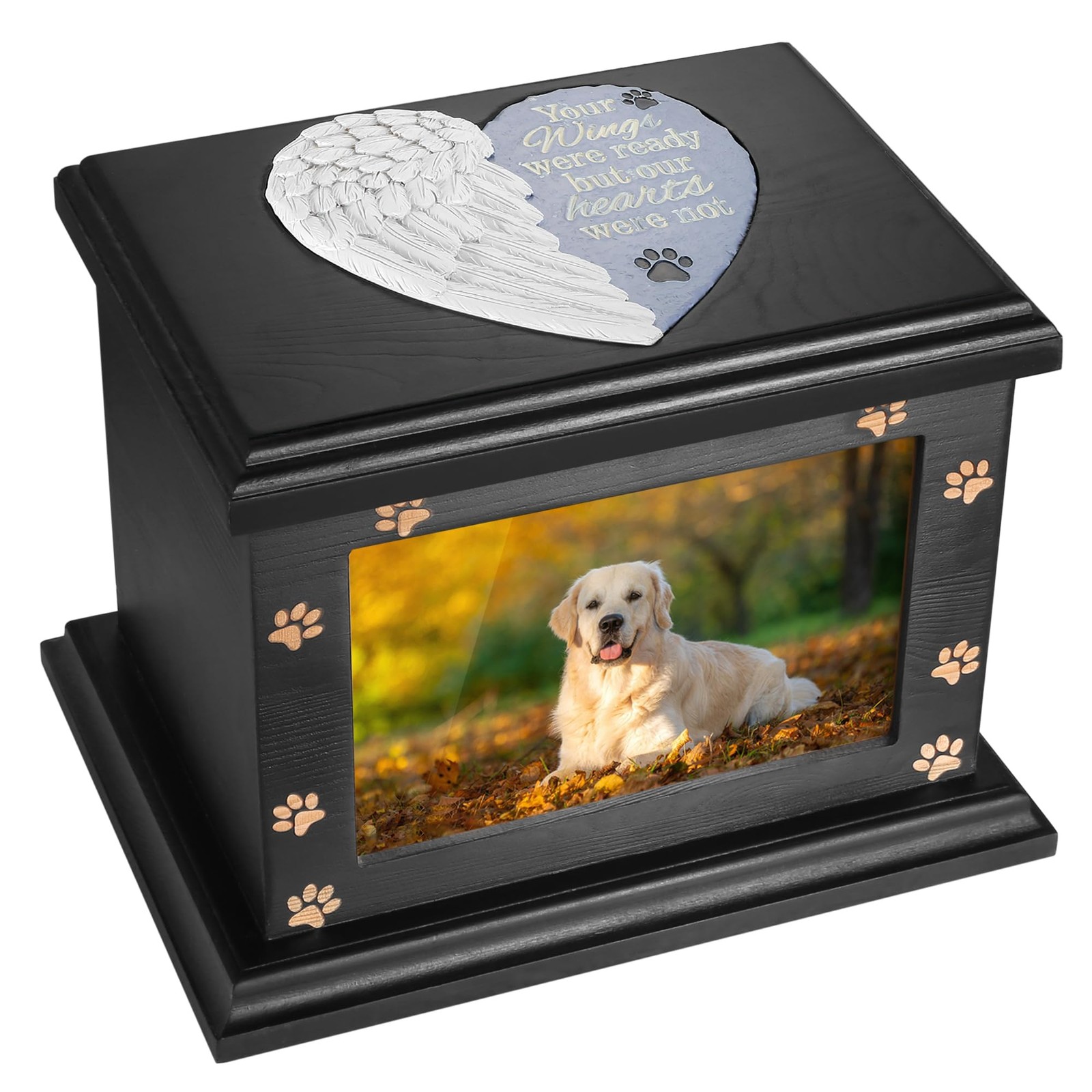 ADMLC Pet Memorial Urns for Dogs or Cats Ashes, XLarge Wooden Funeral Cremation