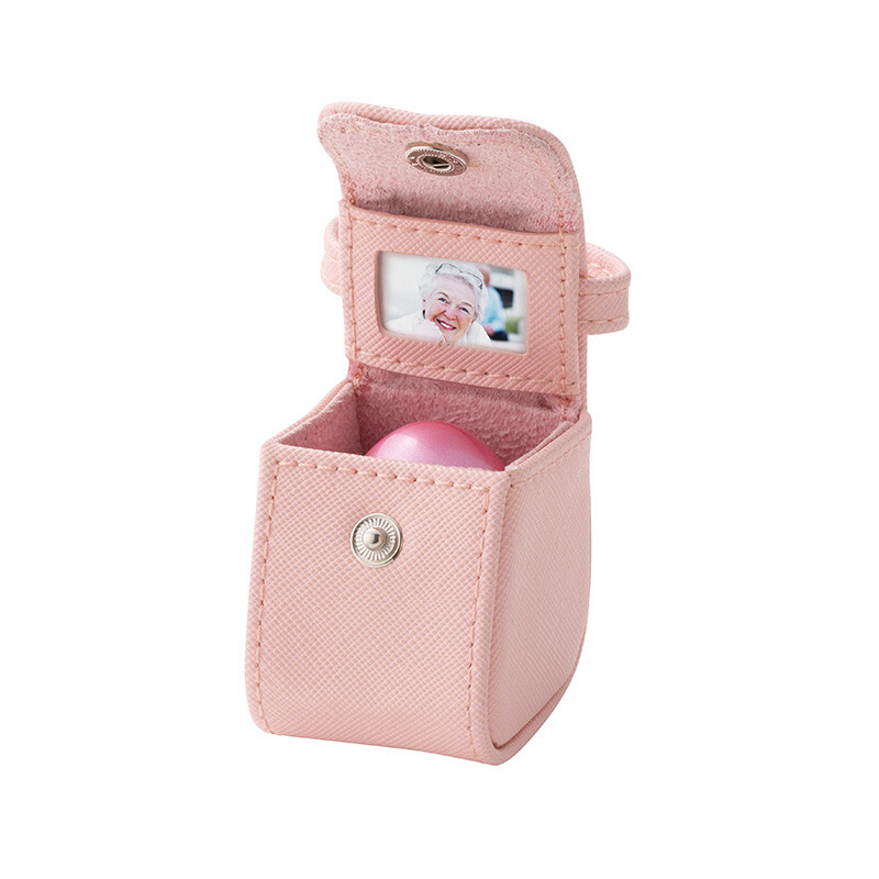 Popo Color:Pink Small Keepsake Urn for Human Ashes Brass with Mini Pouch