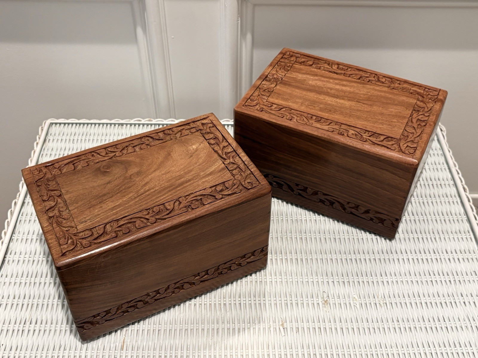 Large Wooden Urn Tree of Life Rosewood Box Cremation for Ashes Keepsake