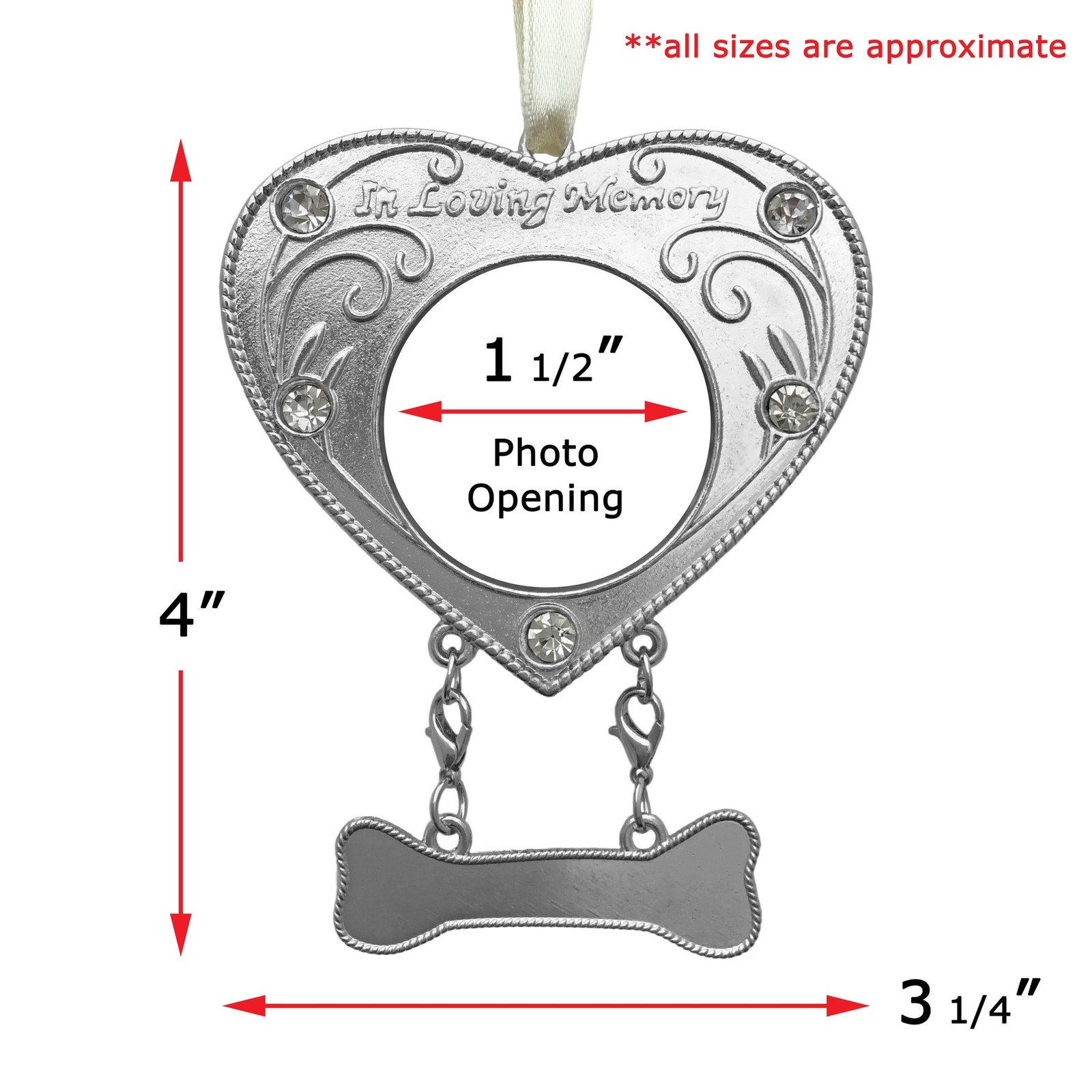 Dog Memorial Ornament – in Loving Memory – Photo Christmas Ornament – Heart S…