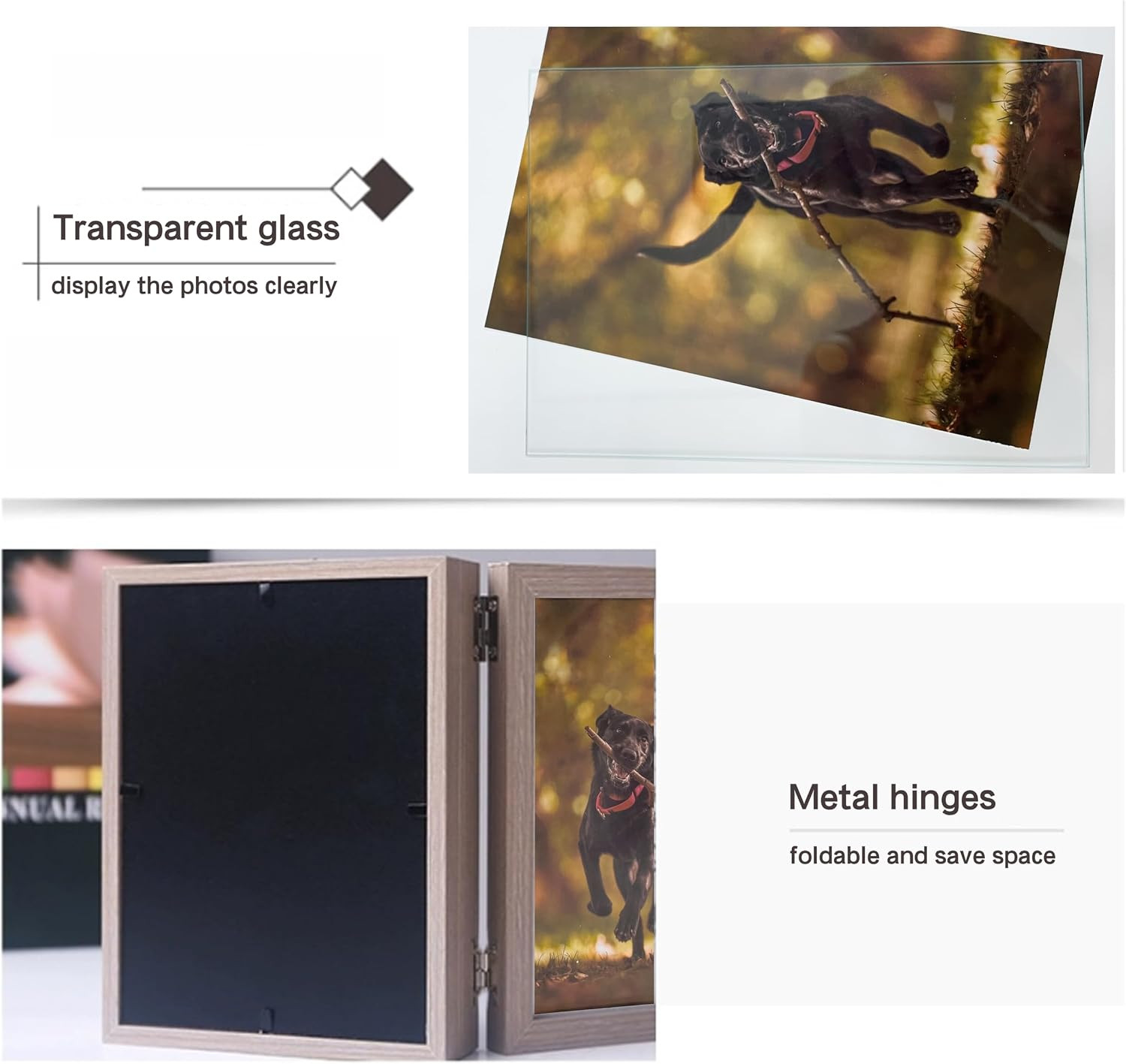 5X7 Pet Memorial Picture Frame Shadow Box for Dogs and Cats Frame Keepsake for 3
