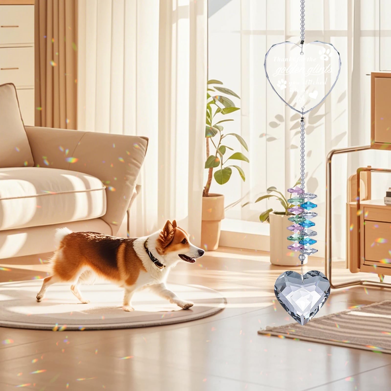 Sympathy Gift for Loss of Pet | Dog & Cat Memorial Crystal Suncatcher | Pet L…