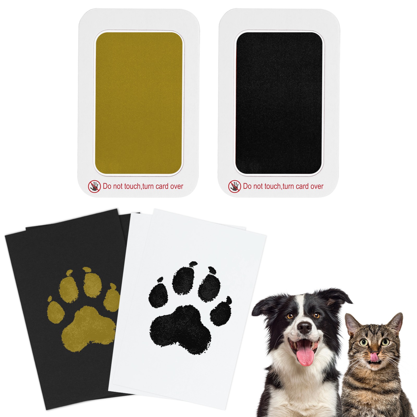 Pet Paw Print Kit 5.7″X4.1″ Paw Print Impression Black Gold 2 Set