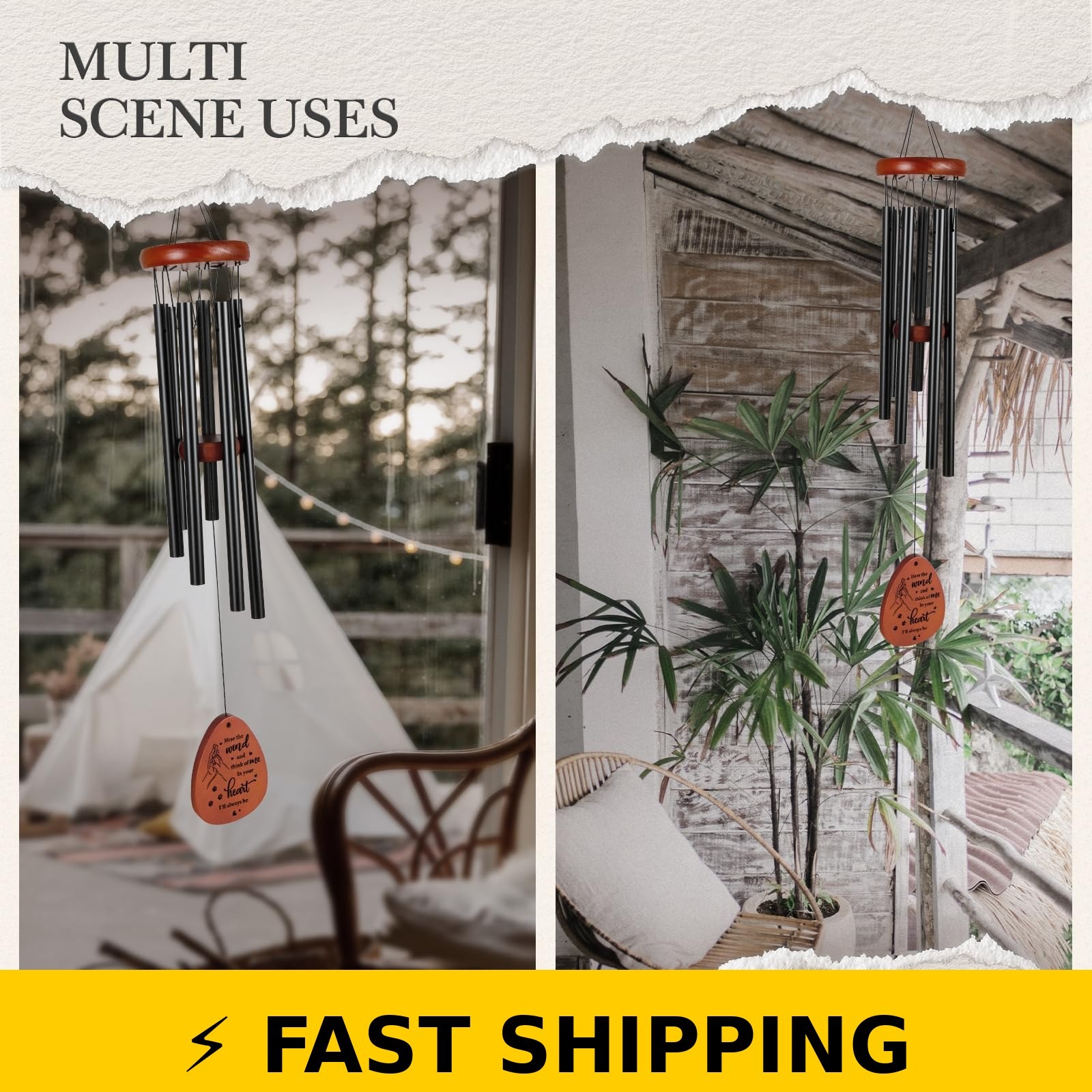 SteadStyle Pet Memorial Wind Chime – 25.5 in Sympathy Gift