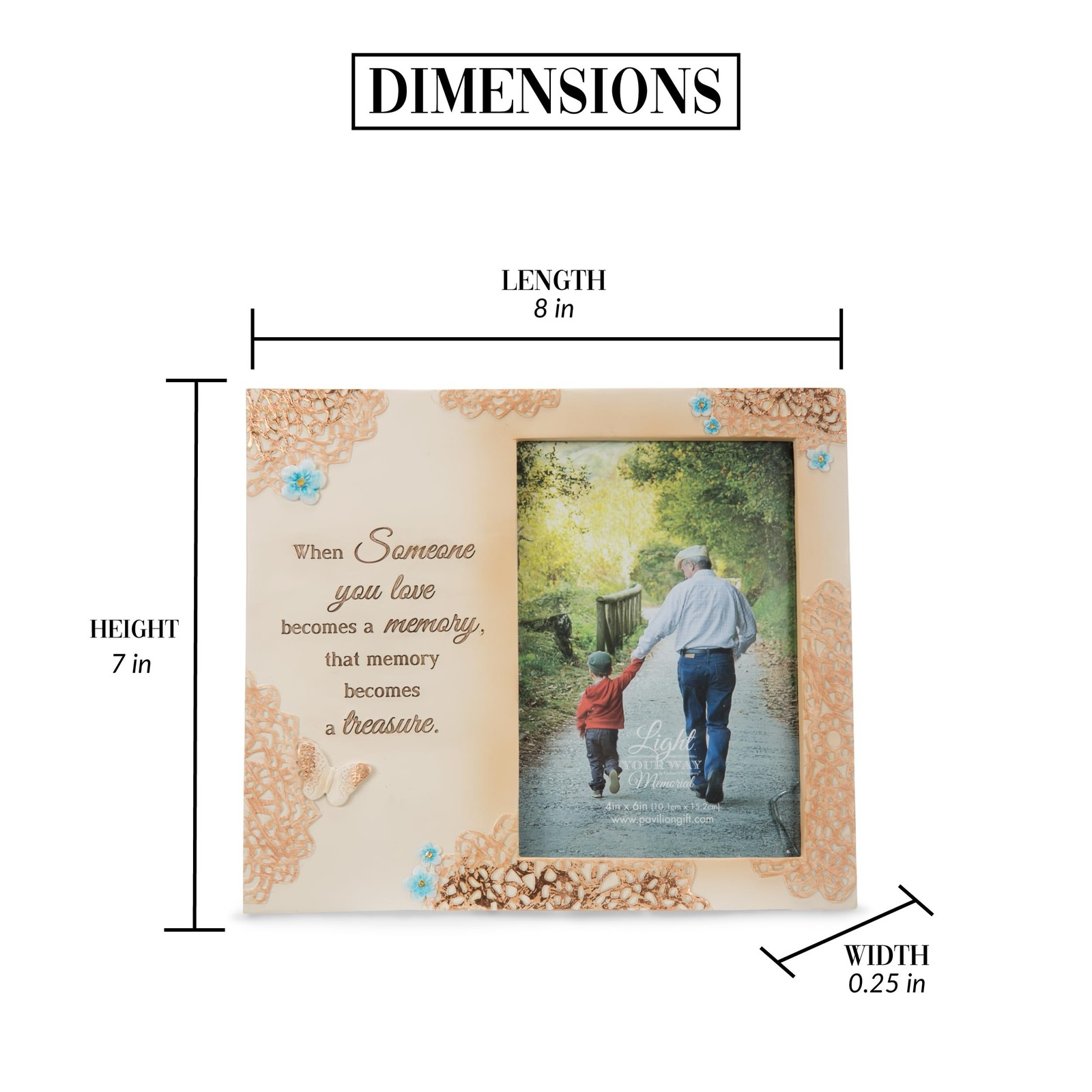 Pavilion – Treasured Memory Memorial 4×6 Inch Picture Frame Beige