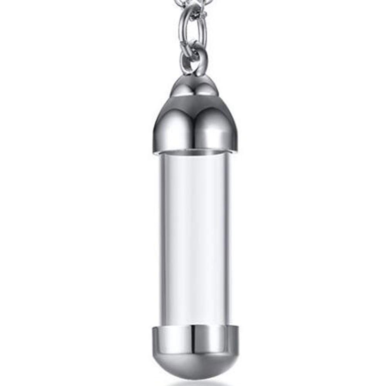 Jude Jewelers Stainless Steel Transparant Glass Keepsake Loved Ones Ashes Hol…