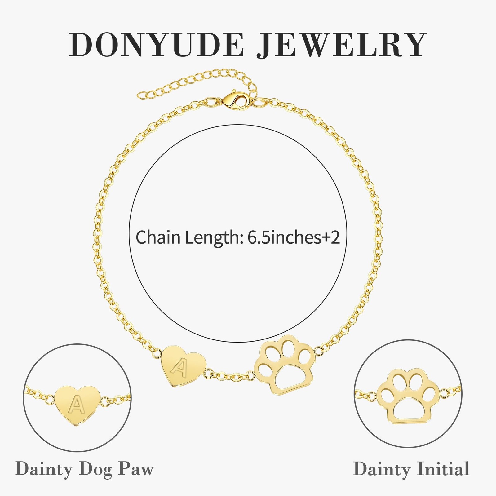 Dog Memorial Gifts for Loss of Dog Paw Initial Bracelet for Women with Heart …