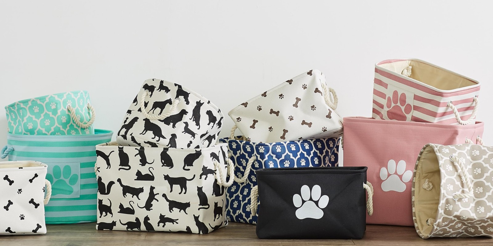 Bone Dry Pet Storage Collection Paw and Bone Print, Medium Rectangle, 16x10x1…