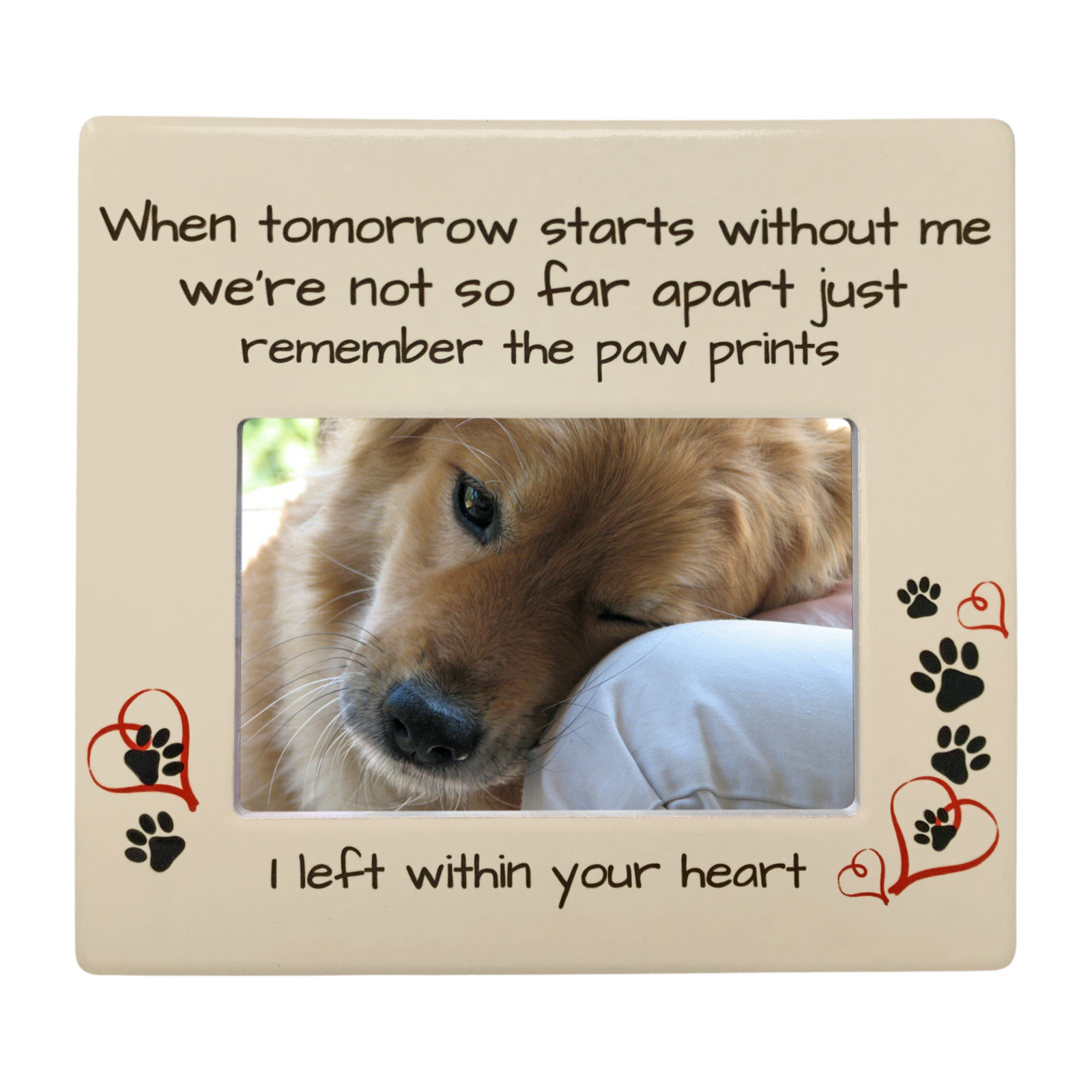 Pet Memorial Photo Frame – When Tomorrow Starts Without Me Sentiment #2379