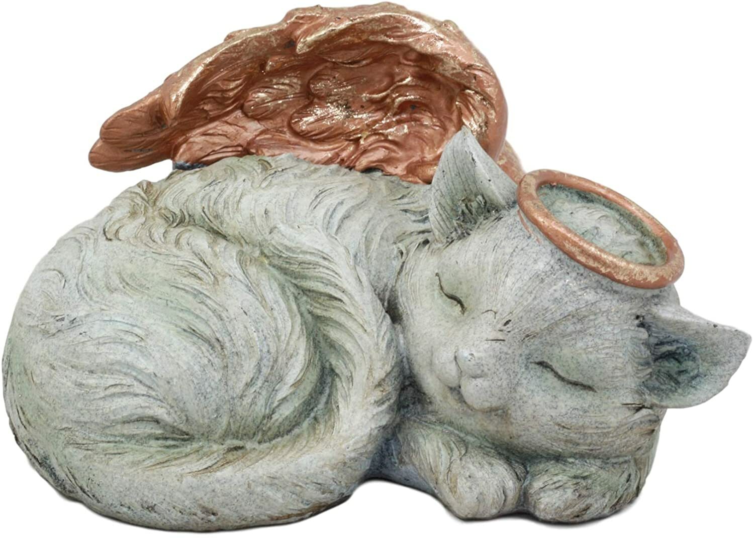 Heavenly Halo Angel Cat Urn For Ashes Statue 7.5″Wide Pet Memorial Figurine