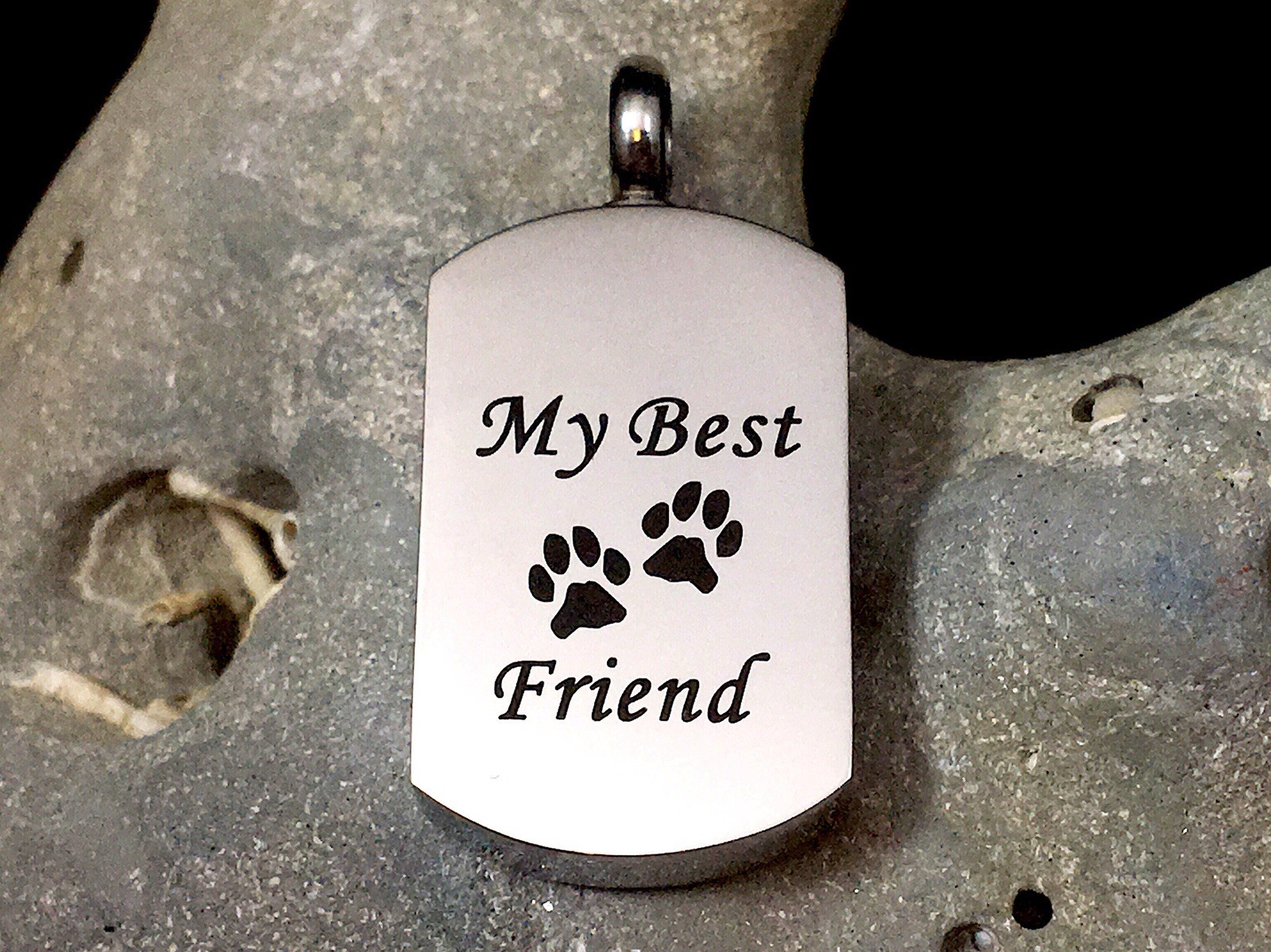 My Best Friend Paws Cremation Urn Necklace for Ashes Dog Pet Cat Memorial Gift
