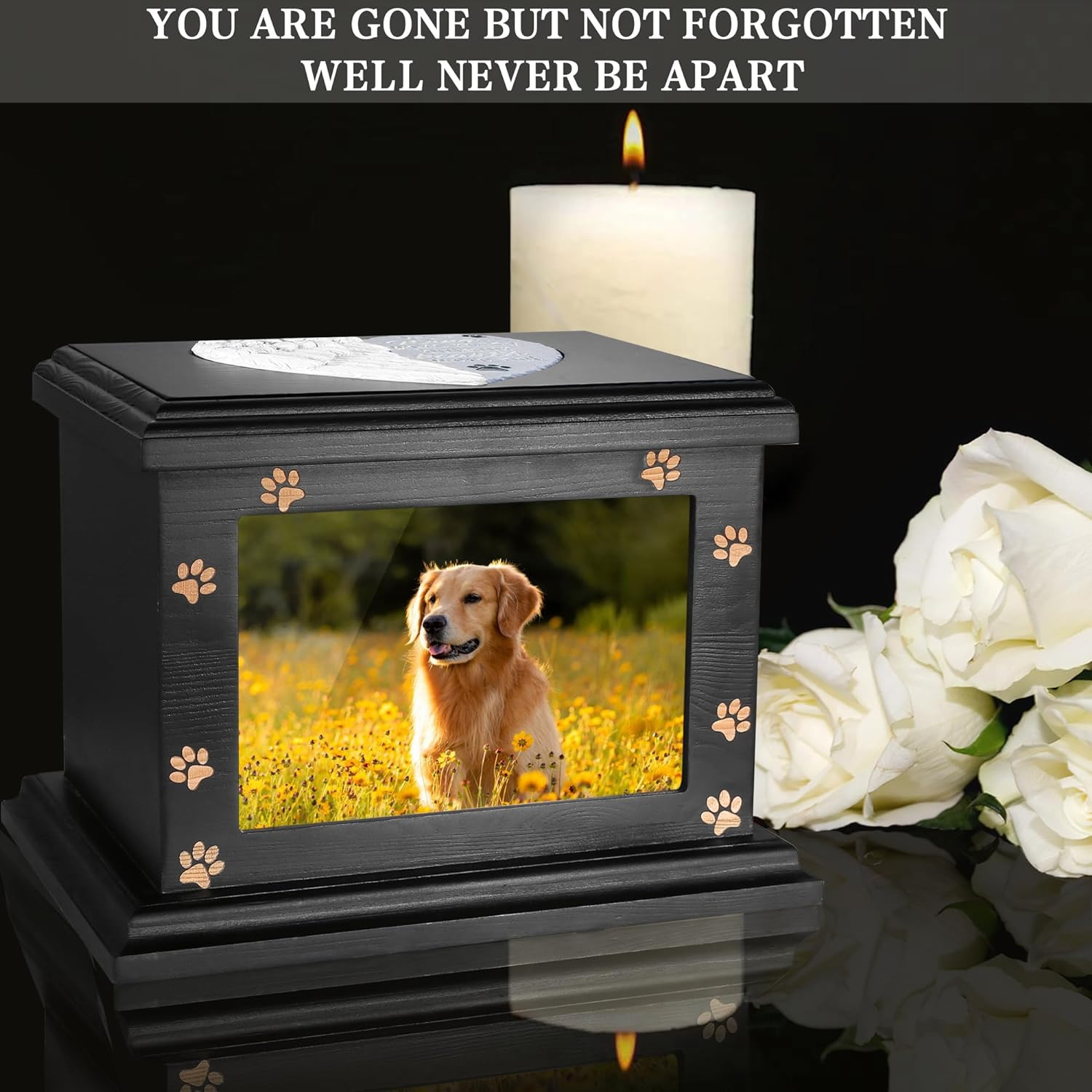Pet Memorial Urns for Dogs or Cats Ashes Large Wooden Funeral Memorial Urn Box