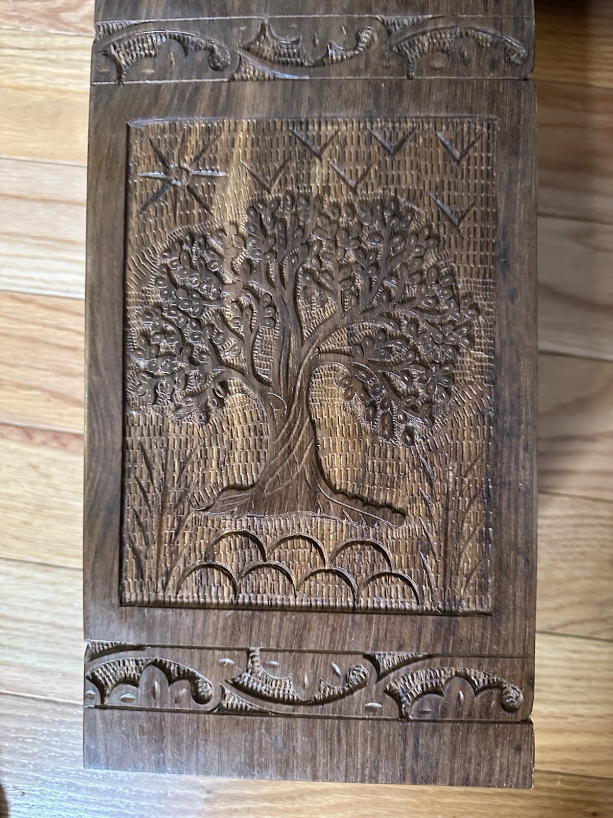 Handmade Rosewood Urn Box – Tree of Life Wooden Urn Medium 6″X 11.5″ Beautiful