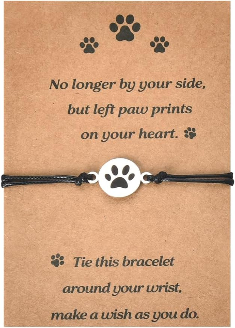 Dog Memorial Gifts for Loss of Dog Pet Paw Bracelet for Women Men Friendship Pre