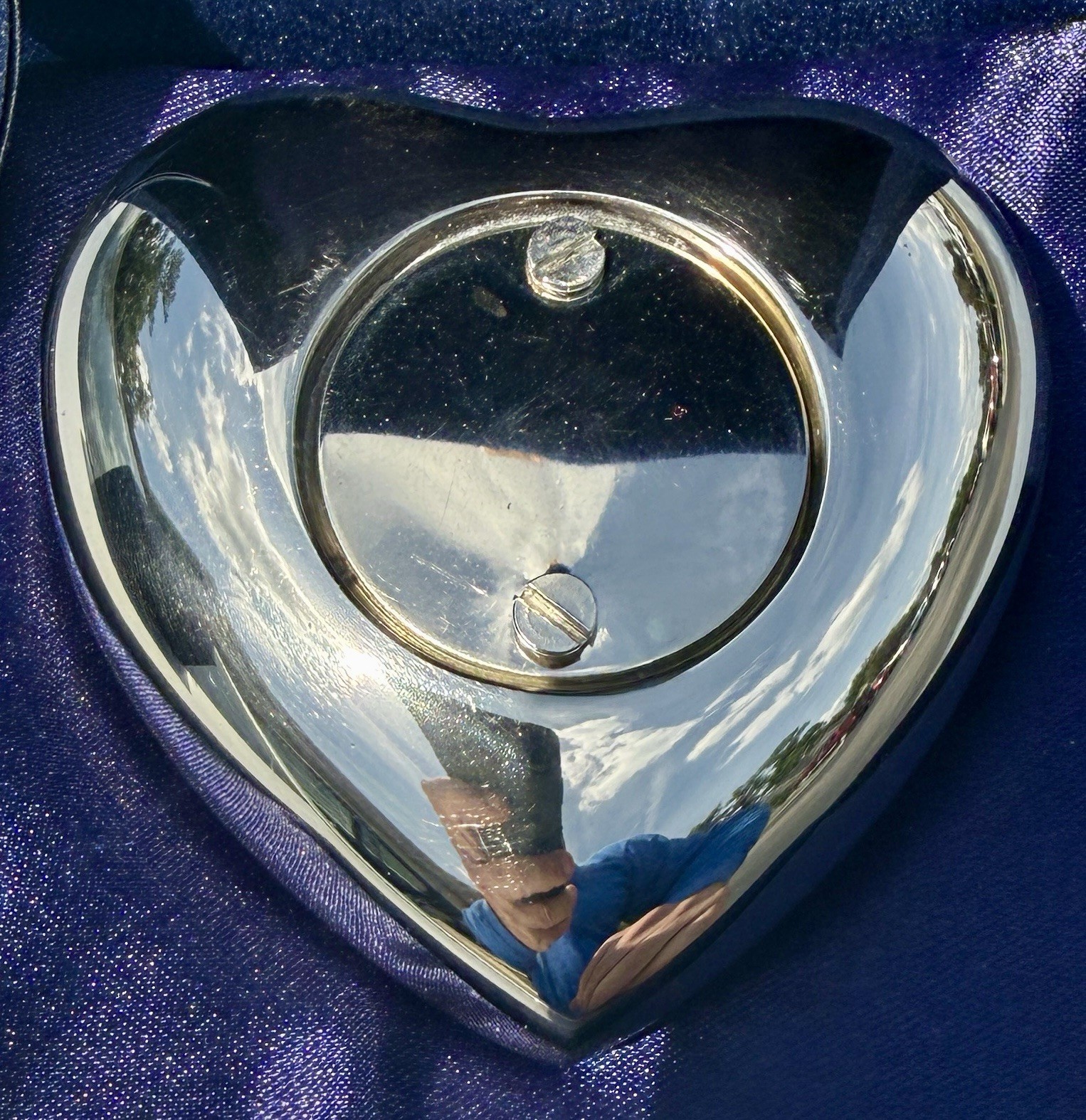 Terry Bear Small Ornate Engraved Heart Shaped Keepsake Urn Pet Cat Dog Memorial