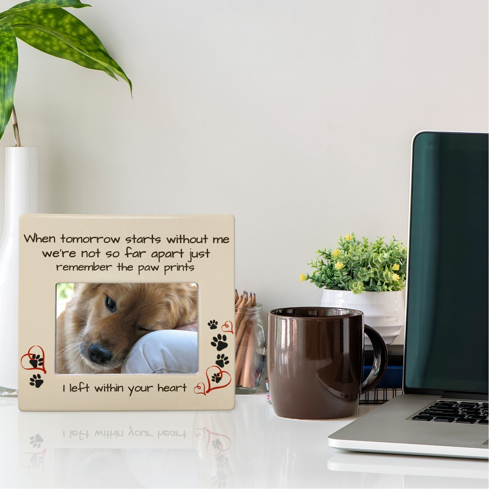 Pet Memorial Photo Frame – When Tomorrow Starts Without Me Sentiment #2379