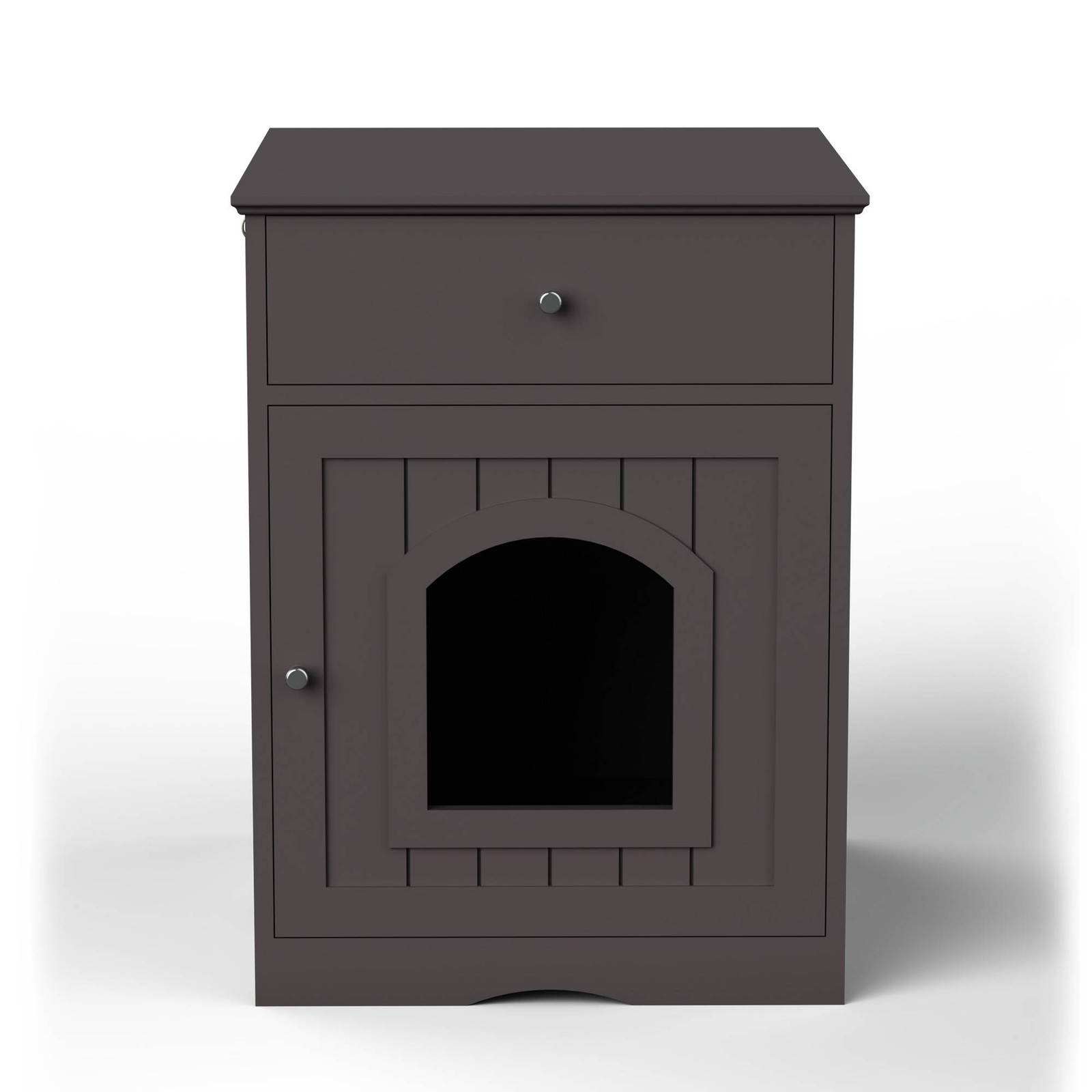 Wooden Pet House Cat Litter Box Enclosure With Drawer, Side Table Indoor Pet Cra