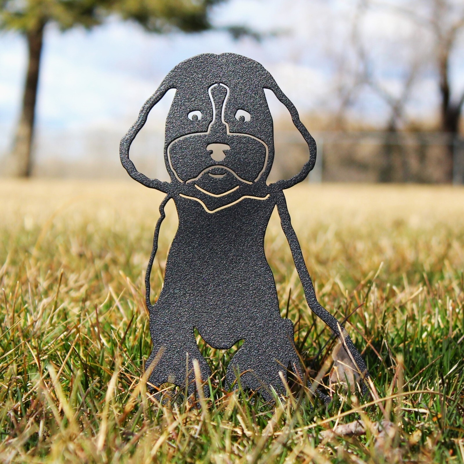 Cockapoo Black Metal Dog Silhouette