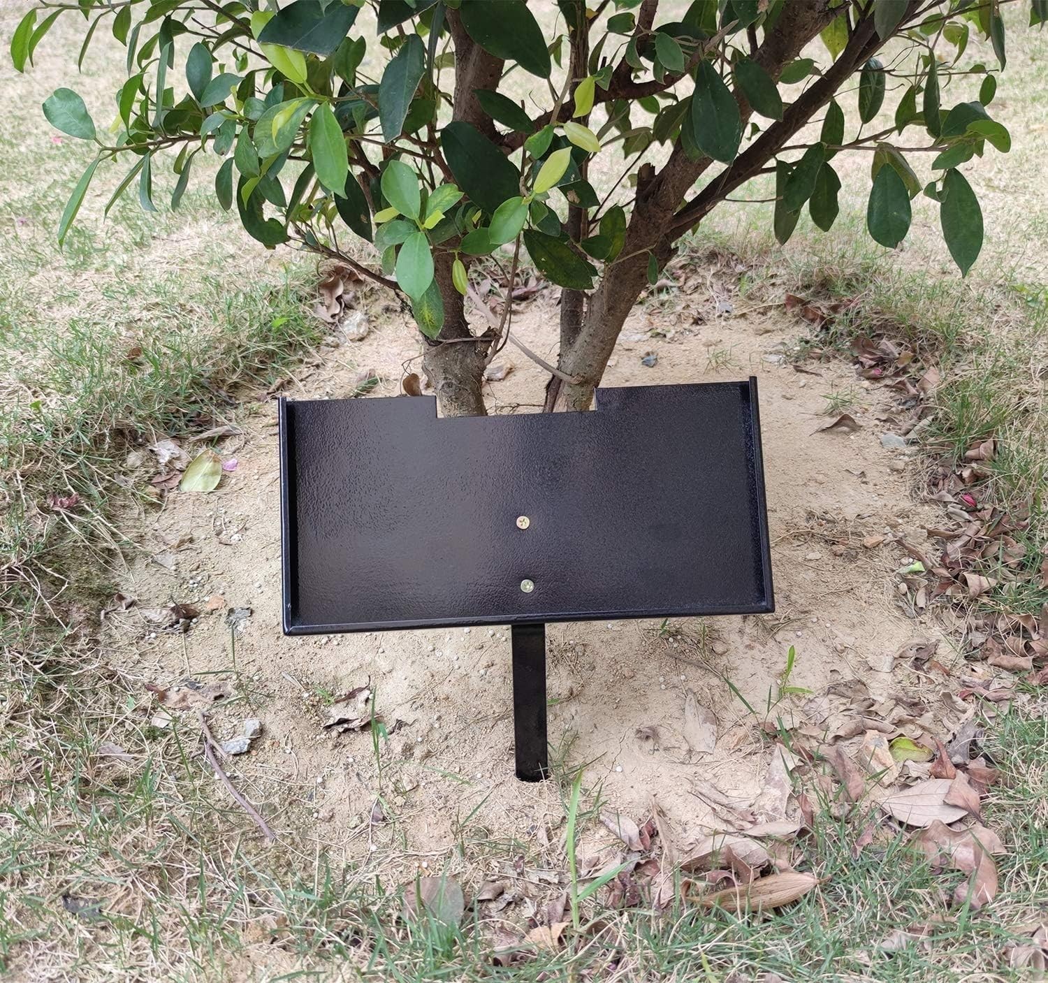 Elegant Grave Marker Stand for 16″ x 8″ Stones – Durable Black Steel Display