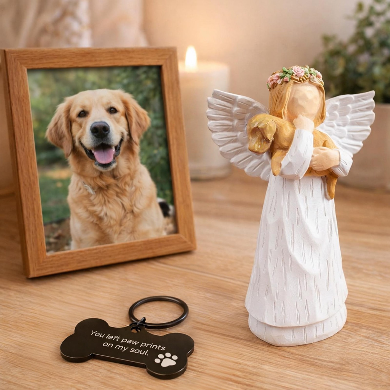 Dog Memorial Gifts for Loss of Dog, Pet Memorial Keepsake, Resin Angel Dog Fi…