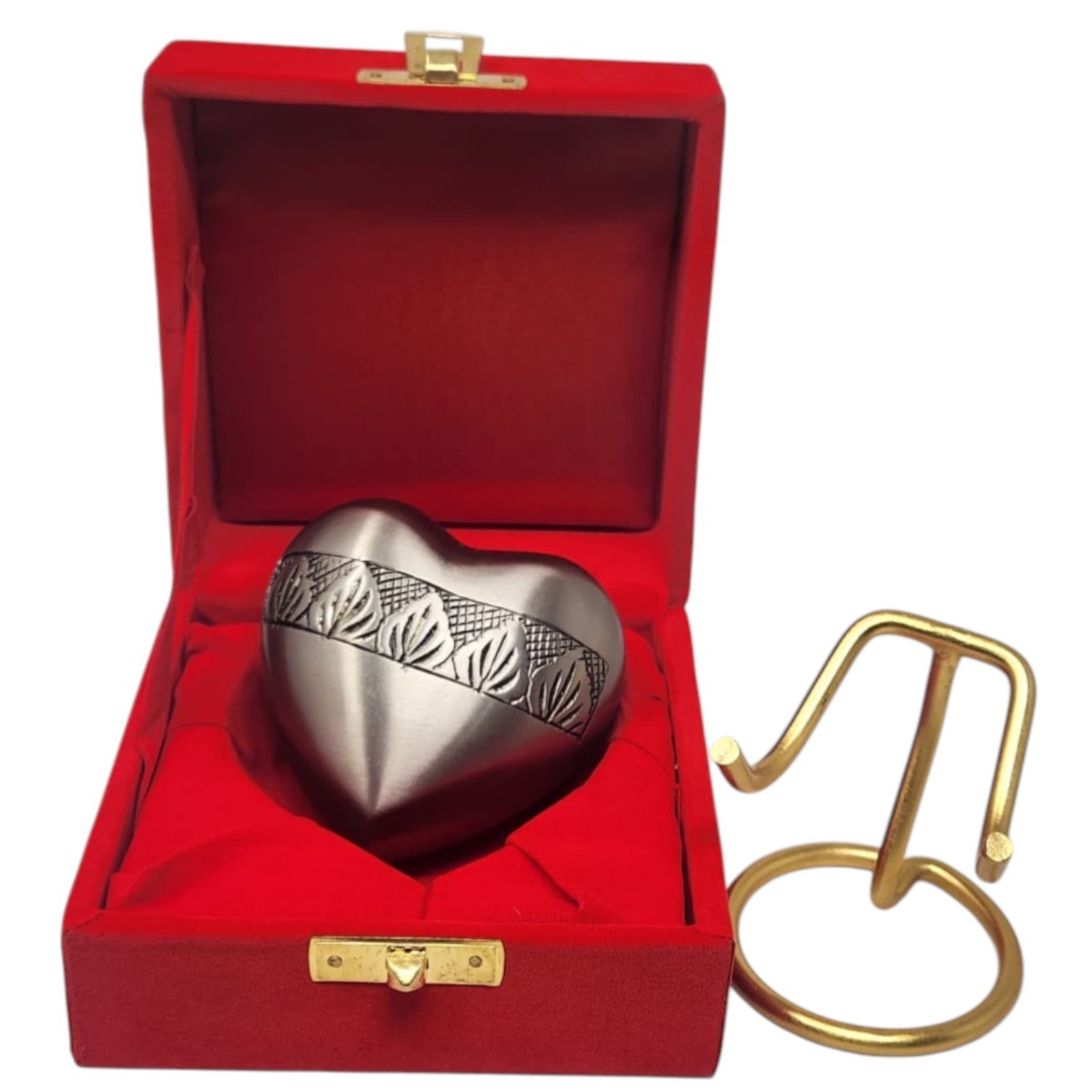 Personalized Mini Heart Keepsake Cremation Urn for Ashes with Stand & Box