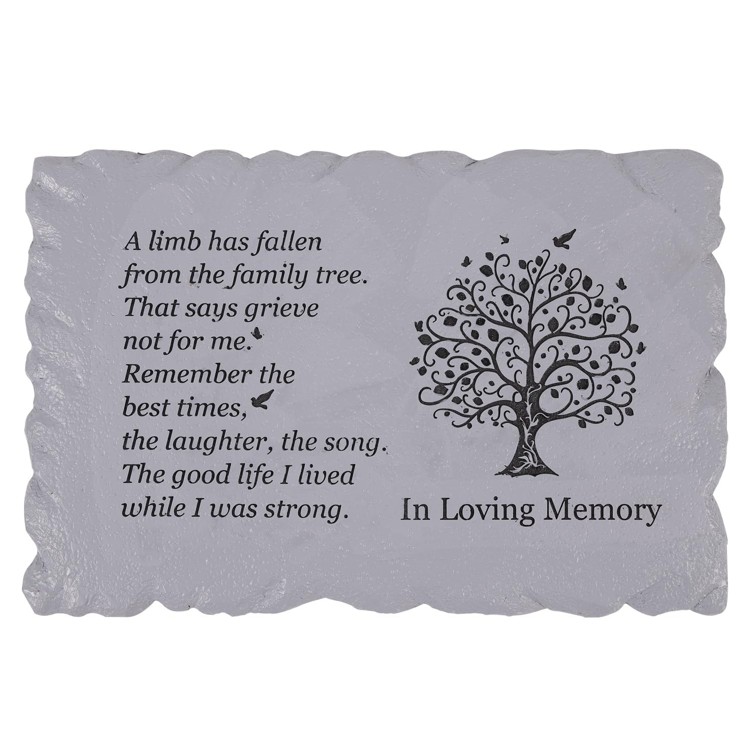 11.8 inches Long Tree of Life Song Polyresin Memorial Garden Stone, Memorial …
