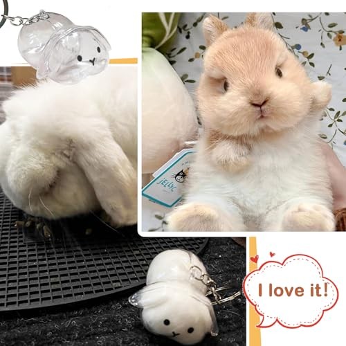 Rabbit Fur Keepsake Keychain Pet Memorial Bunny Lover Gift