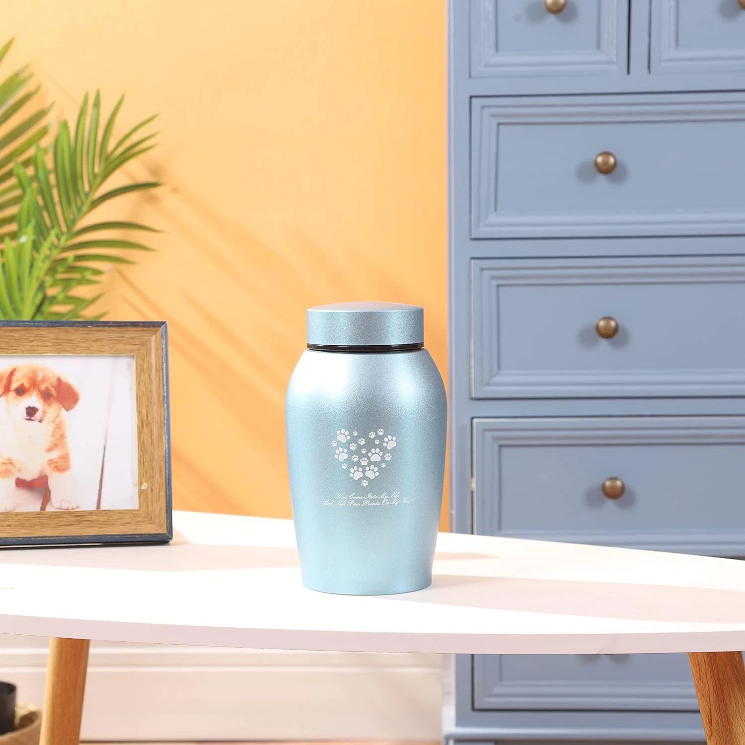 Stainlee Steel Pet Urns,Premium Urns for Dog and Cat Ashes,Paws Engraved Dog Urn