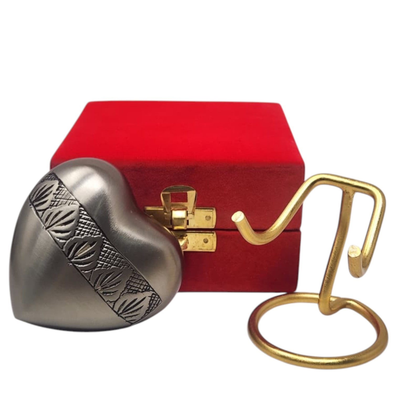 Personalized Mini Heart Keepsake Cremation Urn for Ashes with Stand & Box