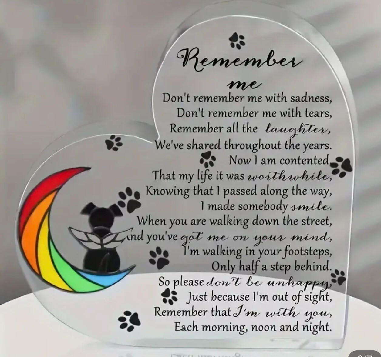 Pet Memorial Heart Remembrance and Bereavement Gift, 12 Variants For Pet Lovers