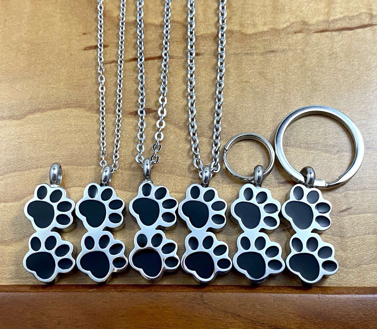 Paw Prints Pet Cremation Necklace Jewelry Pendant Urn For Ash Dog Cat Men Unisex
