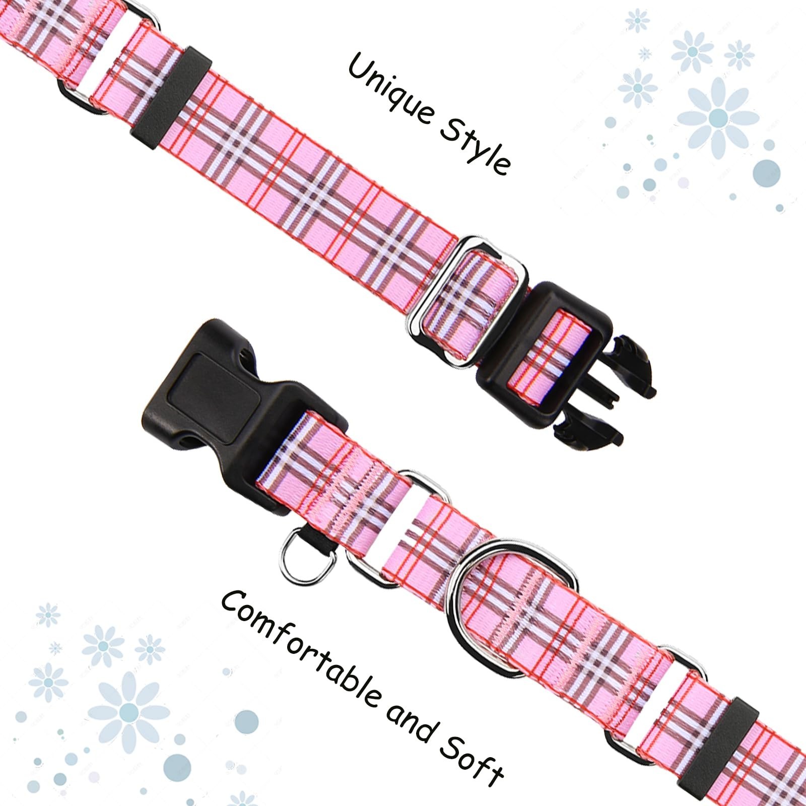 Martingale Collar with Quick Release Buckle Cute Girl Female Training Dog Col…