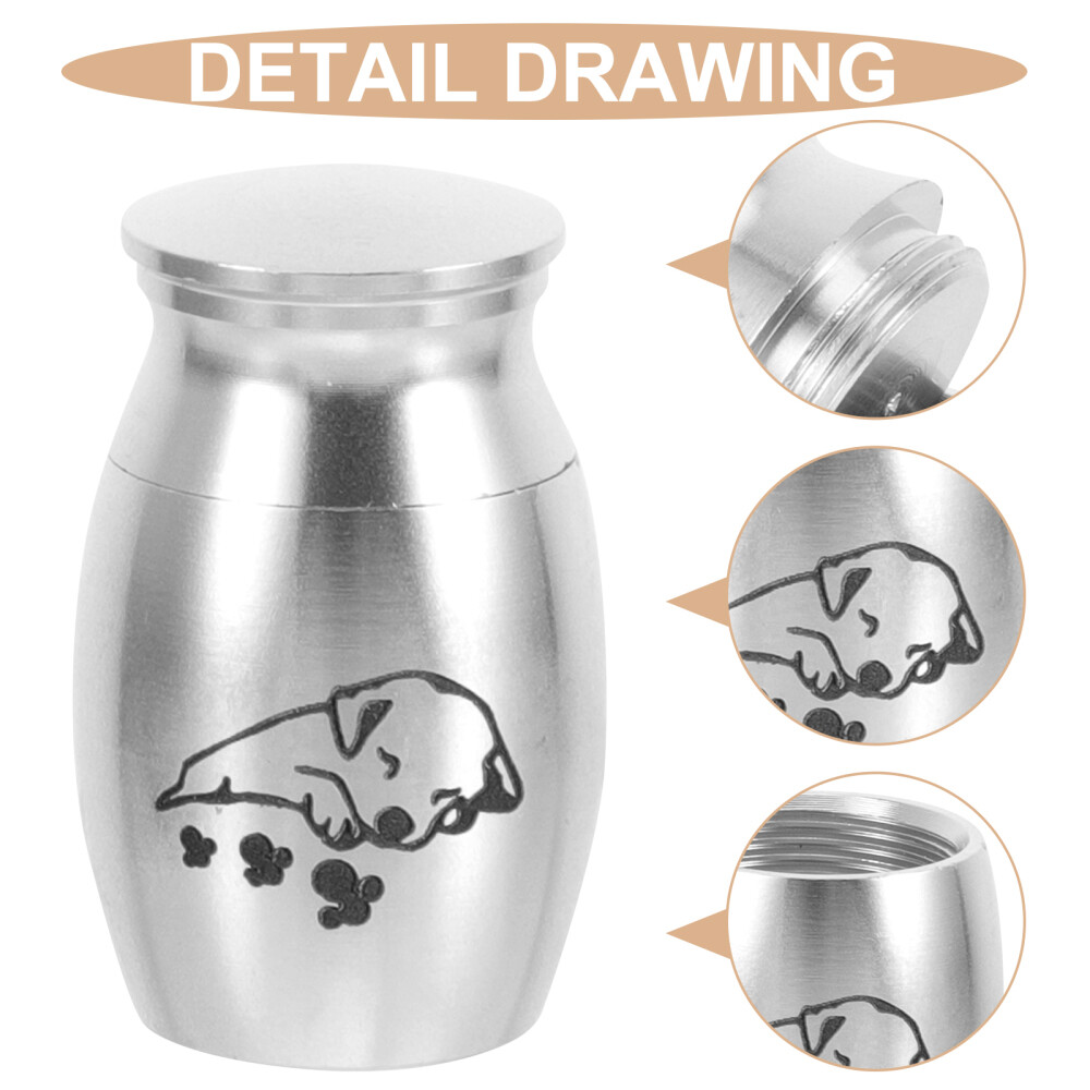 Alloy Pet Urn Cinerary Casket Memorial Cremated Box Small Cat Ashes Container