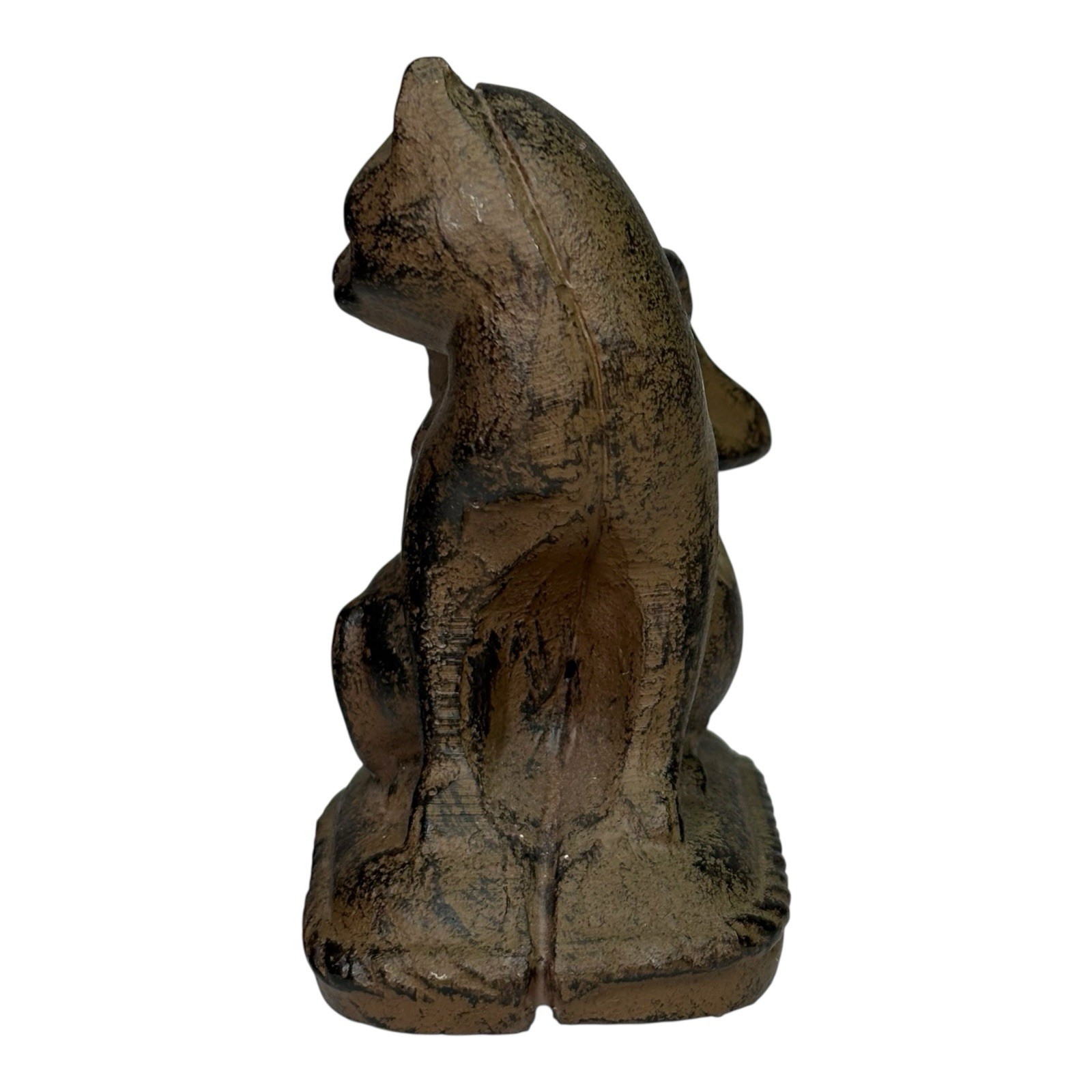 Cast Iron Cat with Angel Wings Statuette – Pet Memorial Keepsake Figure, 3.5″