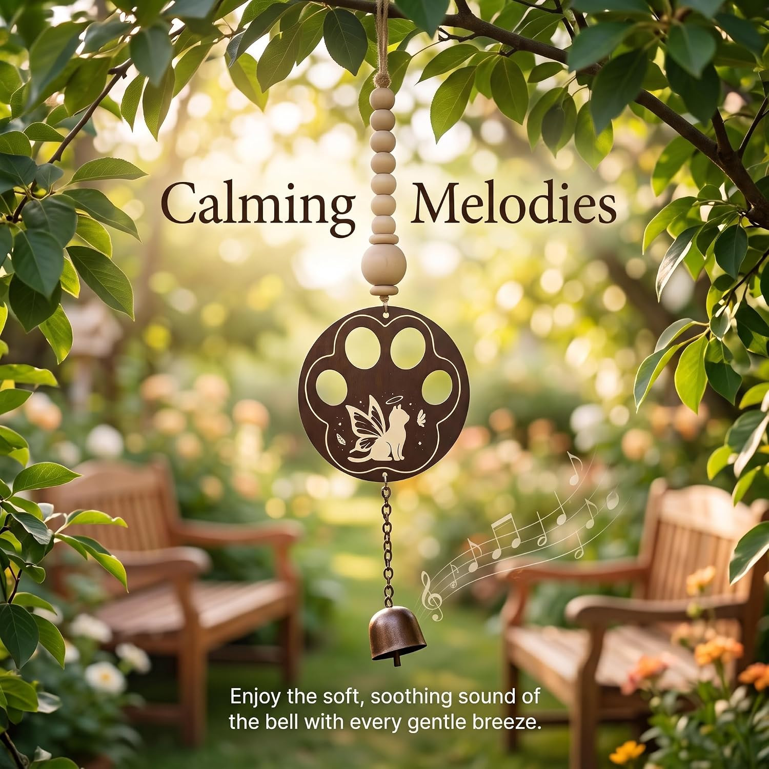 Cat Memorial Wind Chime, Cat Loss Sympathy Gifts for Loss Of, Bereavement Gifts