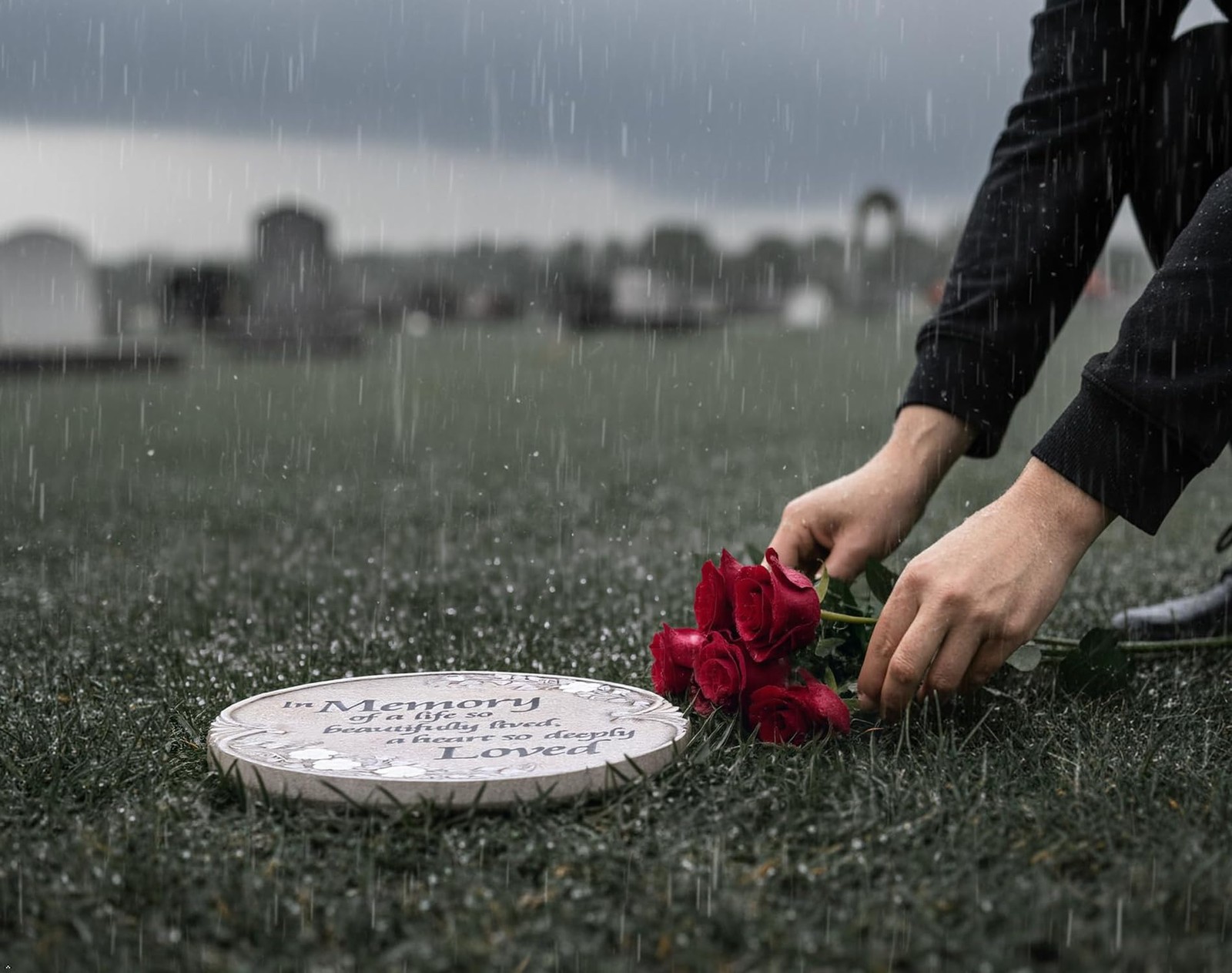 Luminous Memorial Stone – Memorial Stepping Stone – in Memory of Loved One Gi…