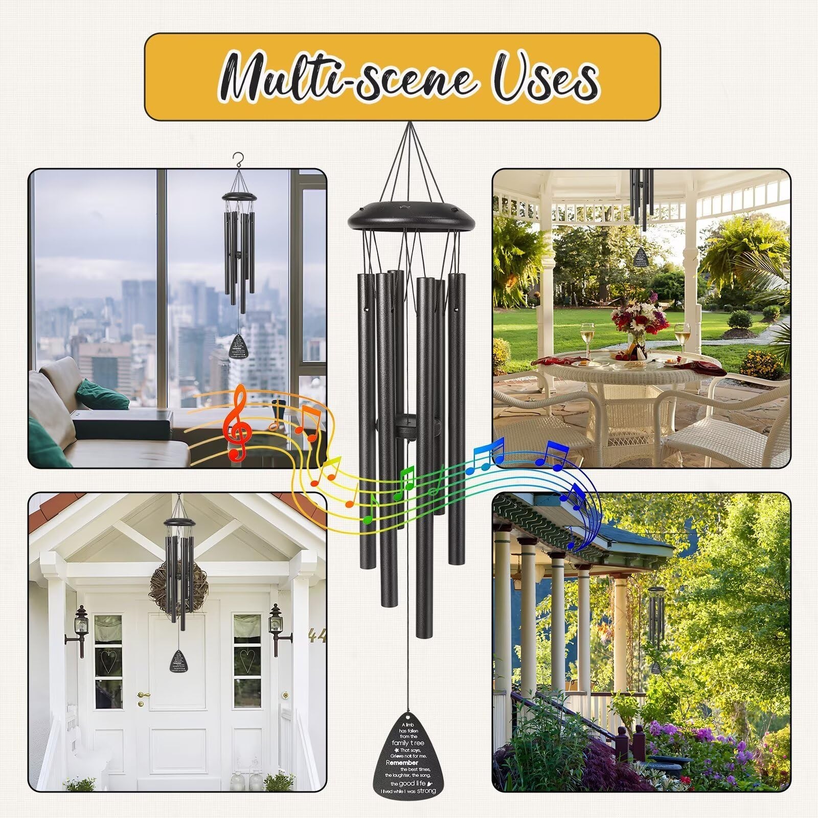 Memorial Gifts for Loss of Loved one, 25”Memorial Wind Chimes of Sympathy Gi…