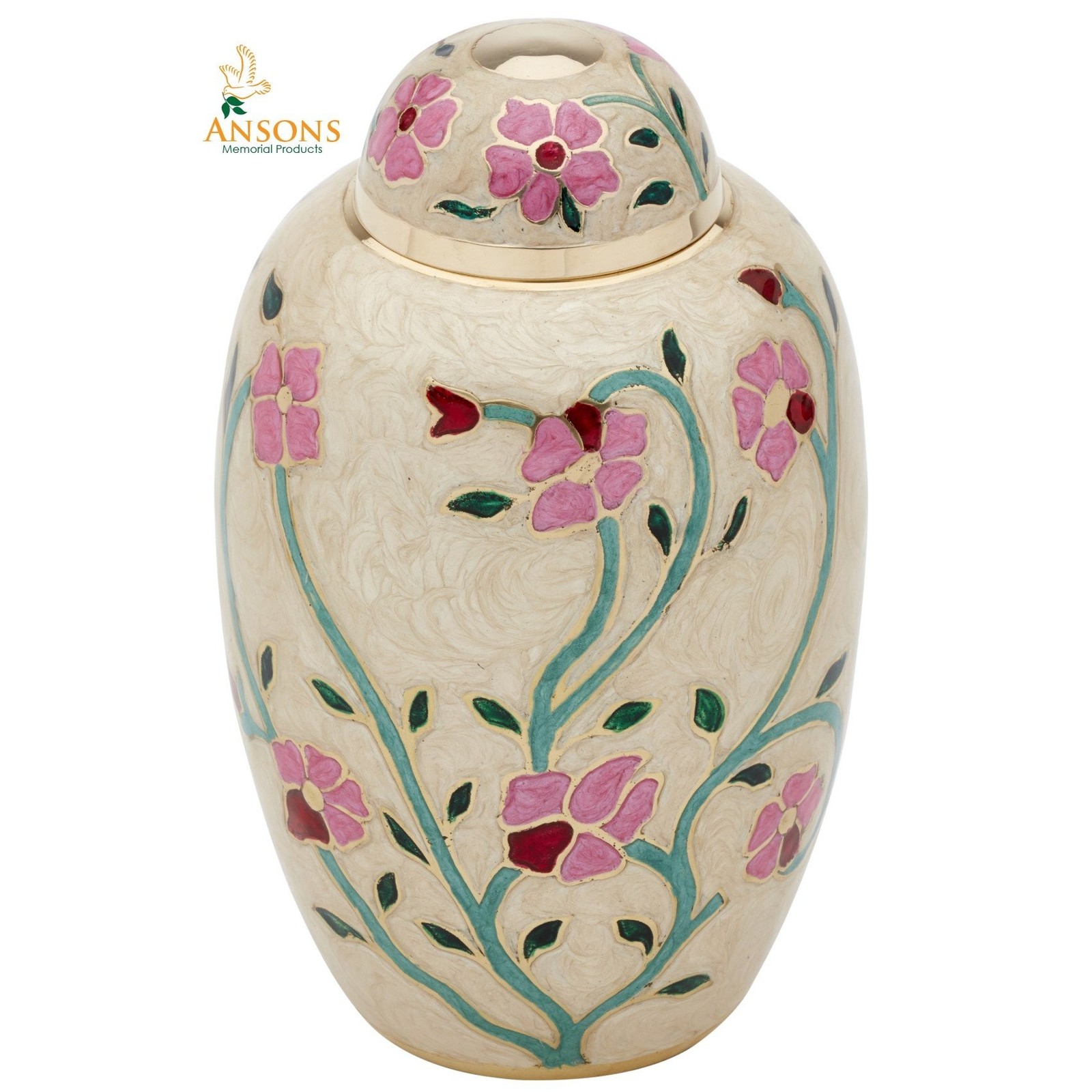 Cremation Urn – Flower Funeral Urn for Human Ashes – Burial urn with Lacquer …
