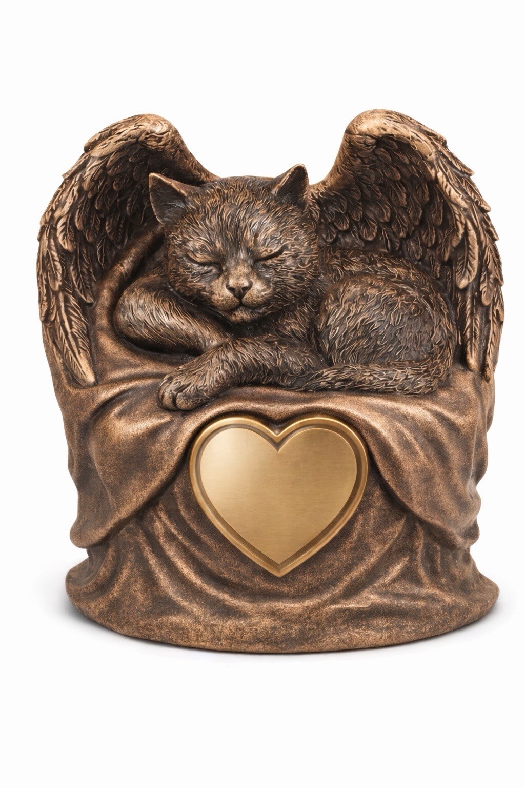 Angel Cat Sleeping Urn For Cremation Ashes Statue Pet Memorial Figurine.
