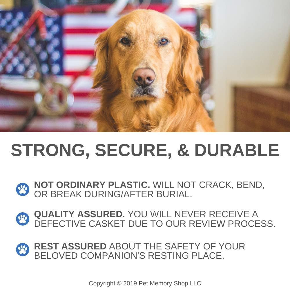 Pet Casket Ultra Strong and Safe Pet Burial Box for Dogs, Cats, and Animals