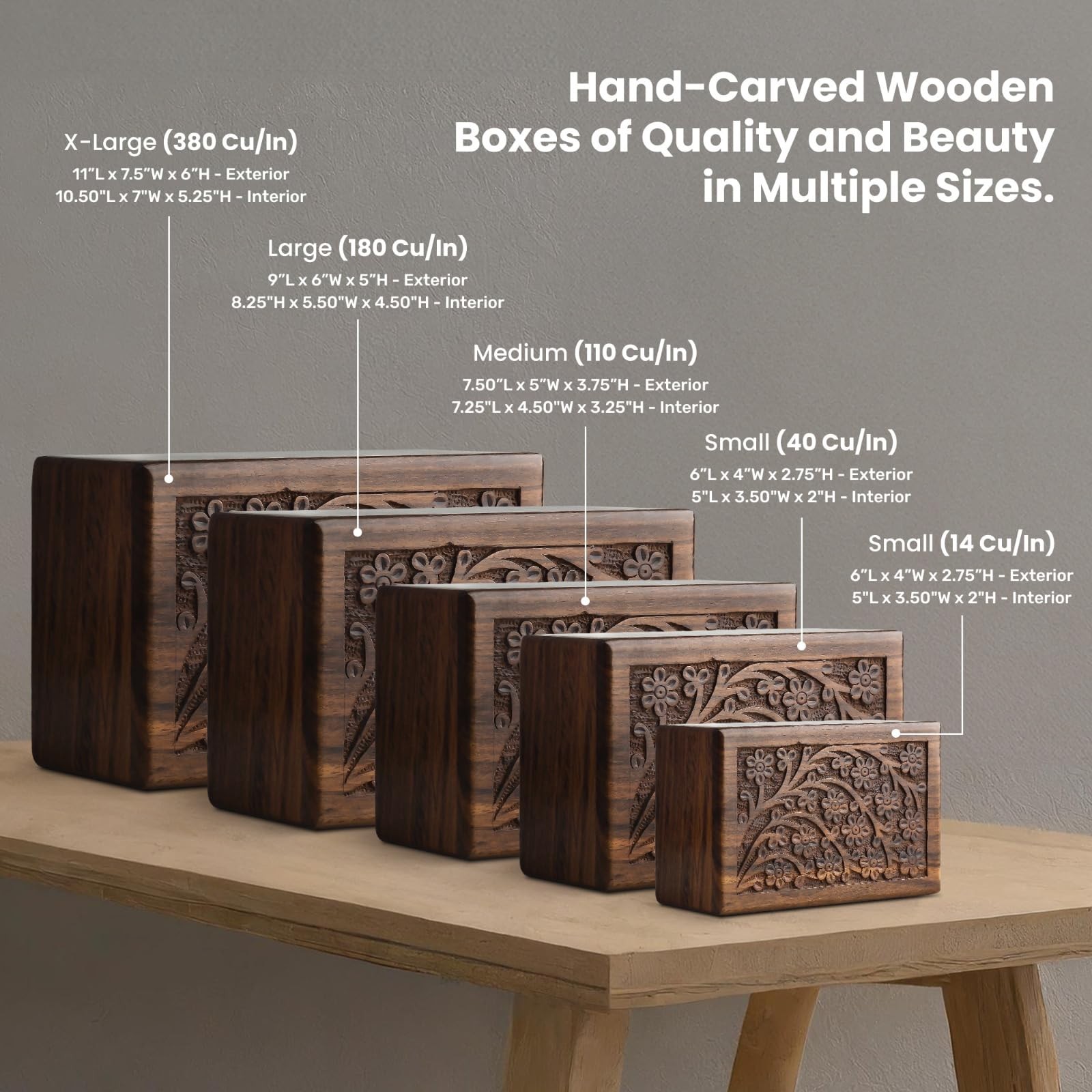 Natural Rosewood Hanging Ornament Wooden Urn Box Tree of Life Design 40lbs
