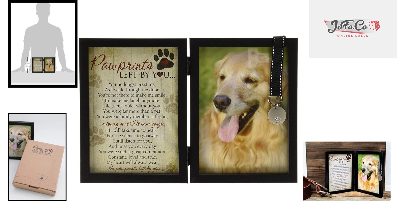 Pawprints Pet Memorial Frame – Touching Sympathy Gift with Personalized Tag