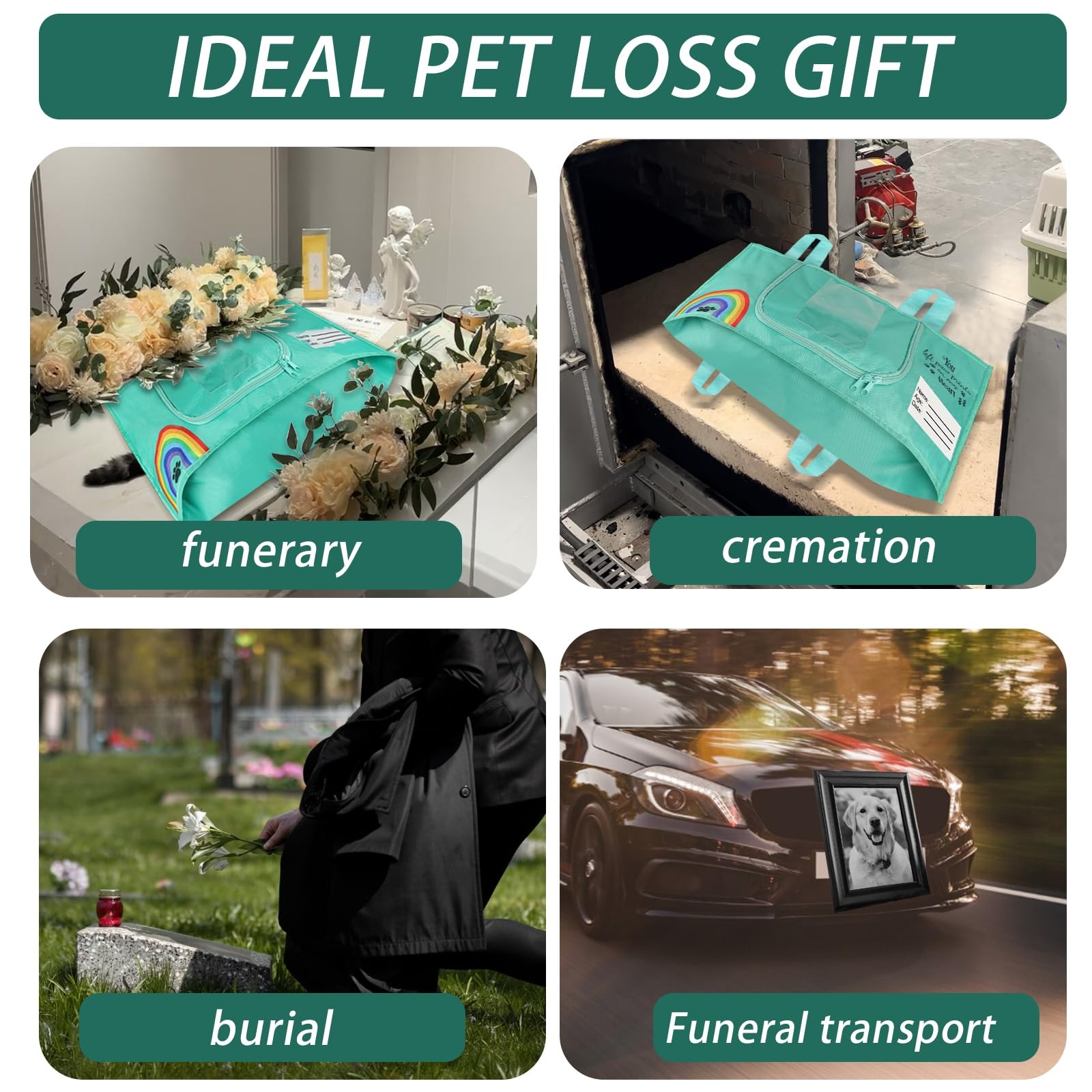 Pet Casket Body Bag, Dog or Cat Burial Box with Dignity, Dog Casket for Burial a