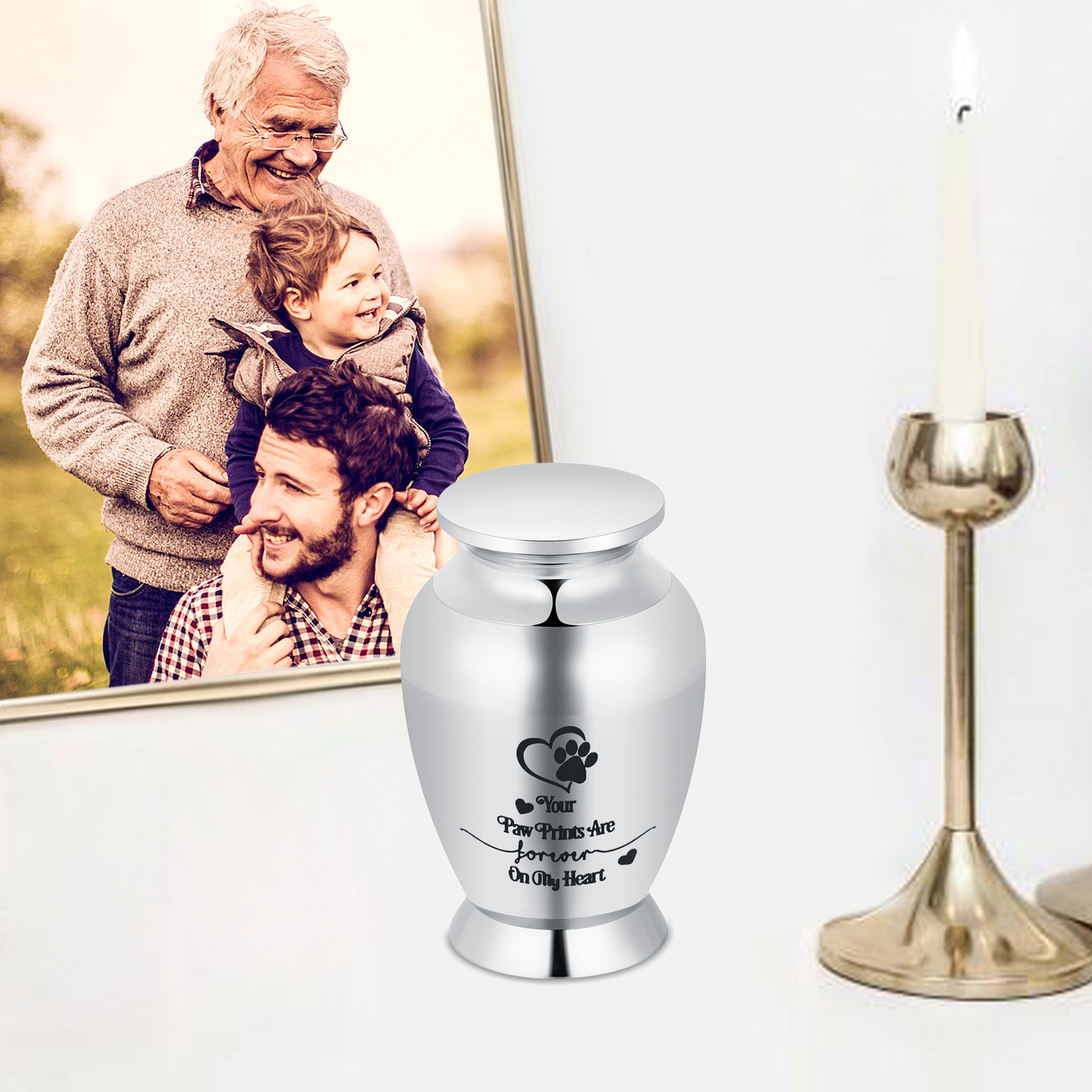 Pet Paw Print Urn for Ashes Cremation Urn for Ashes Keepsake Urn for Pet Ashes