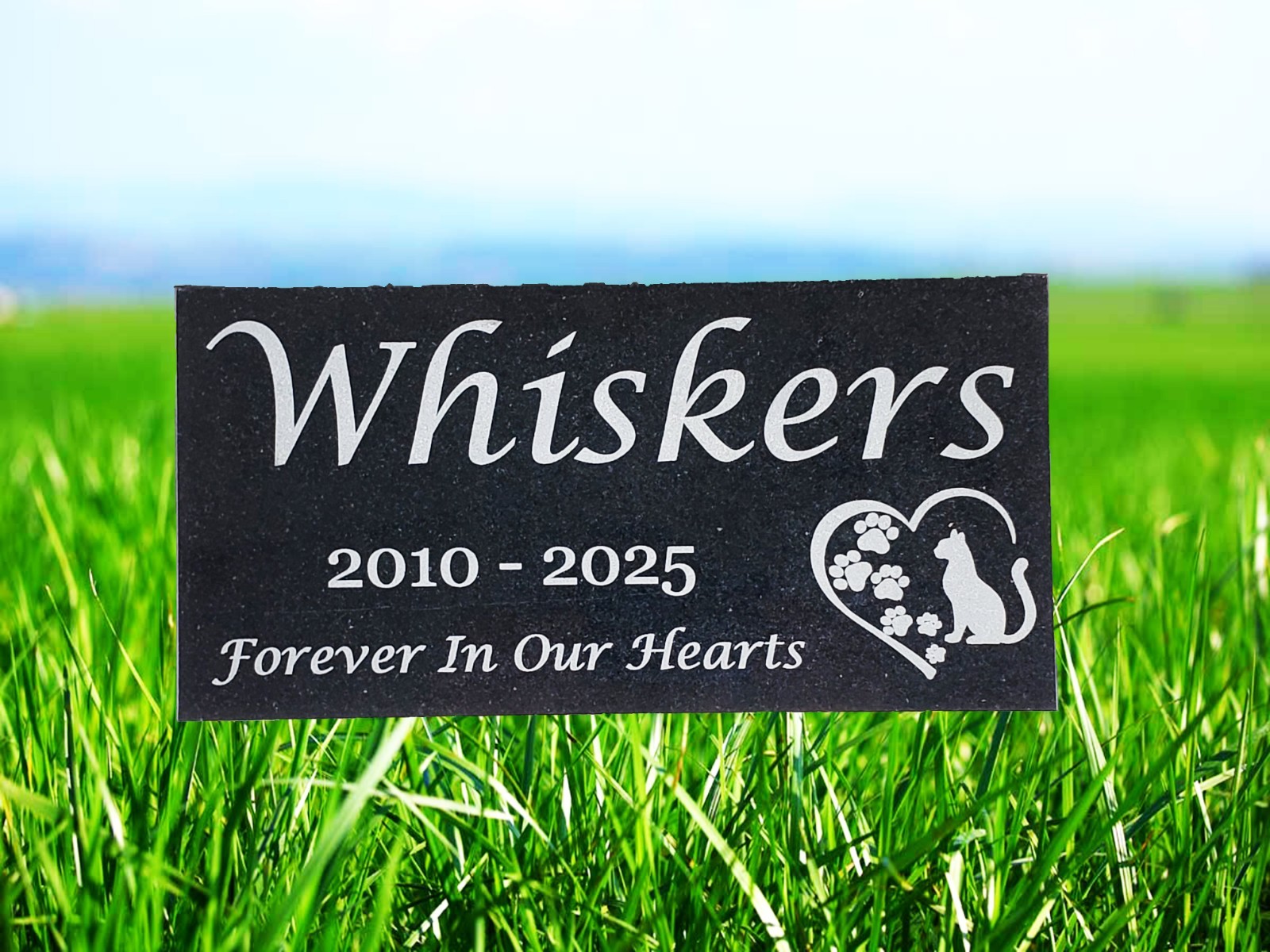 Cat Memorial Stone Garden Headstone Personalized Grave Marker Pet Loss Gift t18