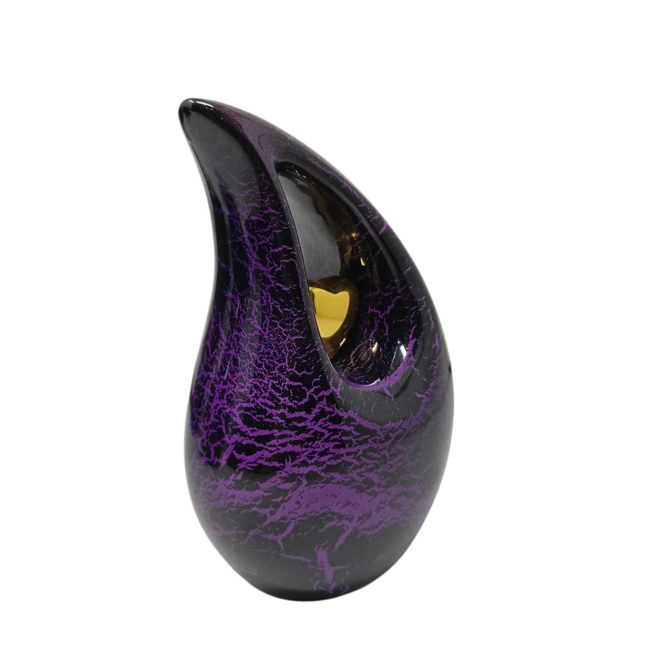 Purple Teardrop Urn for Ashes Adult Male & Female Memorial Gifts with Velvet Bag