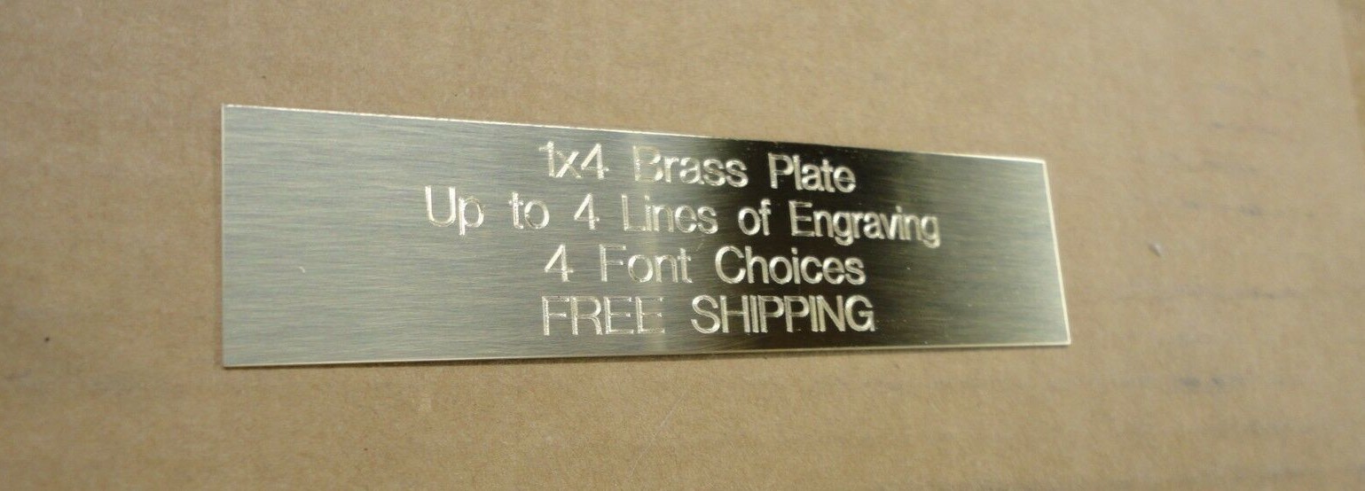 1×4 Custom Engraved Brass Plate Picture Plaque Name Tag Trophy Flag Pet