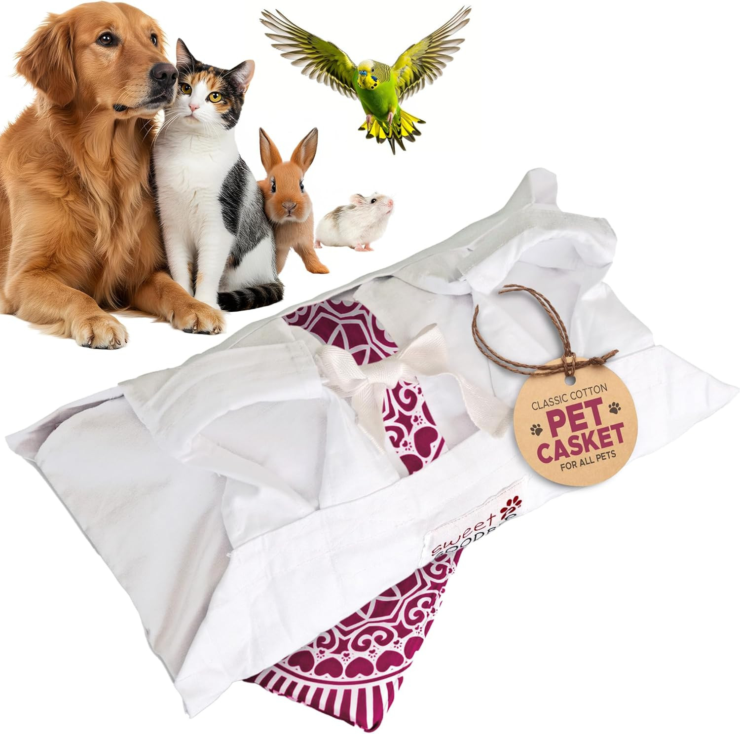 Cocoon® – Eco-Friendly Pet Burial & Cremation Ceremony Kit (Classic Cotton)- Cas